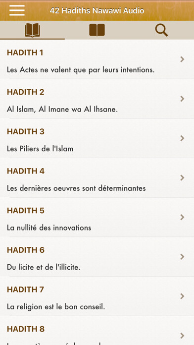 Emulate iPhone app 42 Hadiths Nawawi Français Pro using MyAndroid