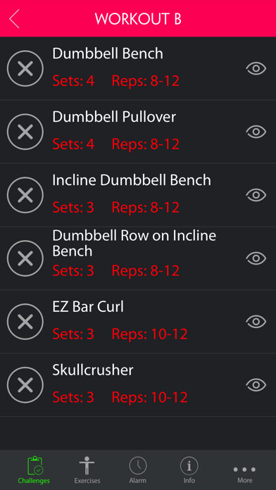 Emulate iPhone app 4 Day Superset Split Workout using MyAndroid