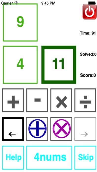 Emulate iPhone app 4 Numbers Math Game using MyAndroid Emulate iPhone app 4 Numbers Math Game using MyAndroid