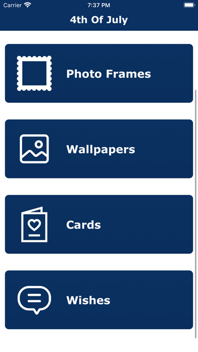 Emulate iPhone app 4th Of July Cards & Greetings using MyAndroid Emulate iPhone app 4th Of July Cards & Greetings using MyAndroid