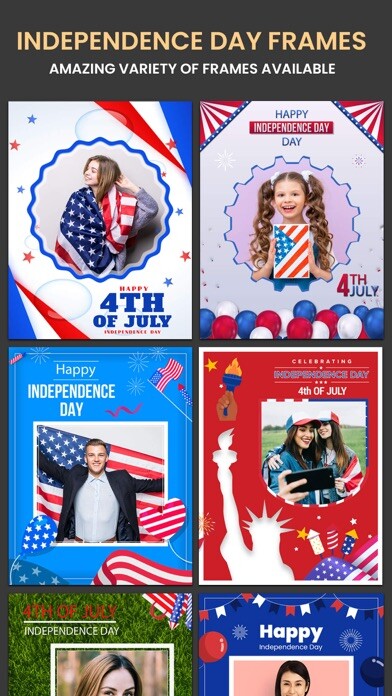Emulate iPhone app 4th of July Cards & Templates using MyAndroid