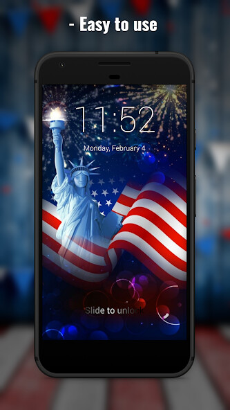Run android online APK 4th of July Lock Screen from MyAndroid or emulate 4th of July Lock Screen using MyAndroid