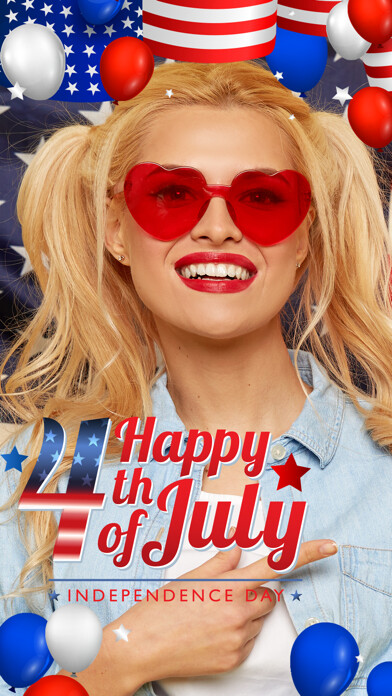 Emulate iPhone app 4th of July Photo Frames using MyAndroid