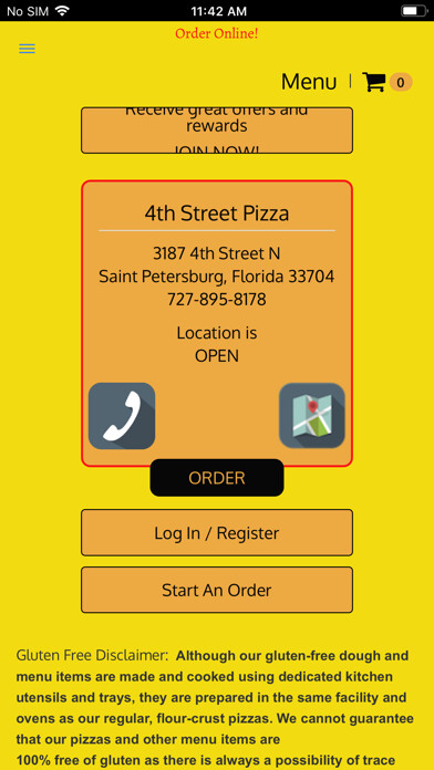 Emulate iPhone app 4th Street Pizza Online using MyAndroid Emulate iPhone app 4th Street Pizza Online using MyAndroid