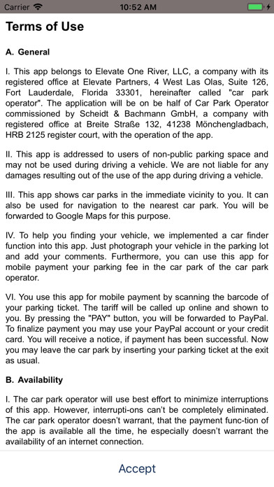 Emulate iPhone app 4 West Las Olas Parking using MyAndroid