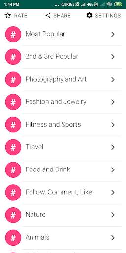 Run android online APK 500+ HashTag For Instagram from MyAndroid or emulate 500+ HashTag For Instagram using MyAndroid