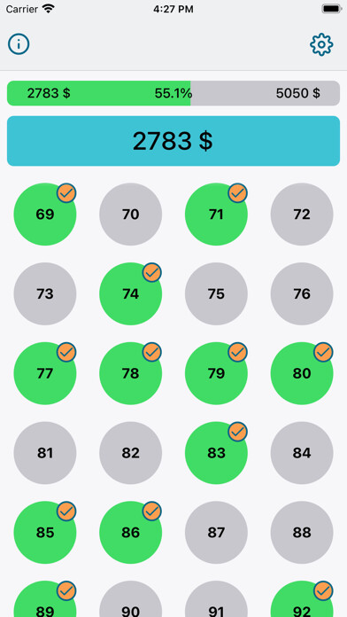 Emulate iPhone app 5050 Money Challenge using MyAndroid