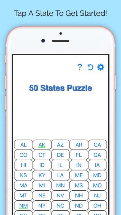 Emulate iPhone app 50 States Puzzle using MyAndroid Emulate iPhone app 50 States Puzzle using MyAndroid