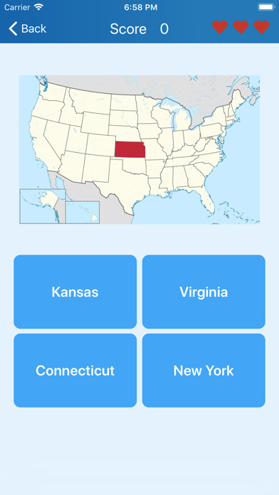 Emulate iPhone app 50 US states - Quiz using MyAndroid Emulate iPhone app 50 US states - Quiz using MyAndroid