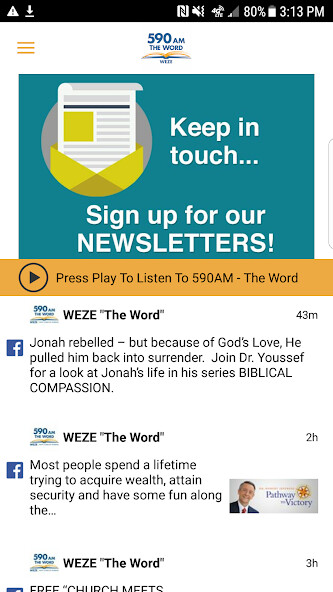 Emulate iPhone app 590 AM The Word using MyAndroid