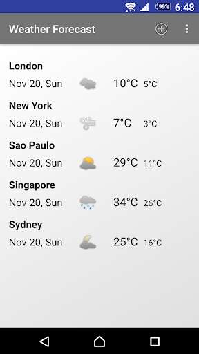 Run android online APK 5-Day Weather Forecast from MyAndroid or emulate 5-Day Weather Forecast using MyAndroid Run android online APK 5-Day Weather Forecast from MyAndroid or emulate 5-Day Weather Forecast using MyAndroid