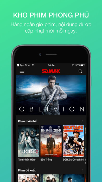 Emulate iPhone app 5Dmax - Xem Phim HD Online using MyAndroid