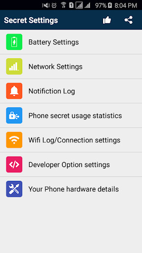 Run android online APK 5G/4G LTE/3G Network Secret Setting from MyAndroid or emulate 5G/4G LTE/3G Network Secret Setting using MyAndroid