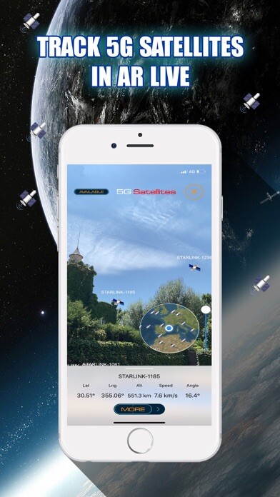 Emulate iPhone app 5G Satellites in AR Live using MyAndroid