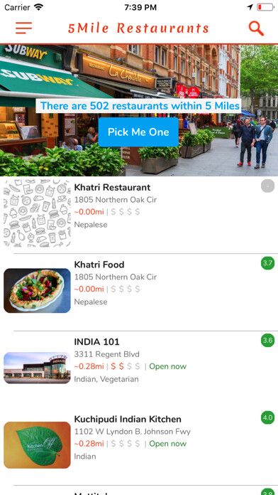 Emulate iPhone app 5MileRestaurants using MyAndroid Emulate iPhone app 5MileRestaurants using MyAndroid