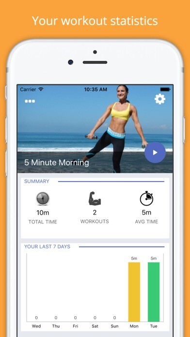Emulate iPhone app 5 Minute Morning Calisthenics using MyAndroid