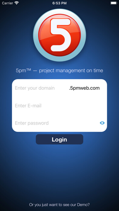 Emulate iPhone app 5pm Project Management on Time using MyAndroid