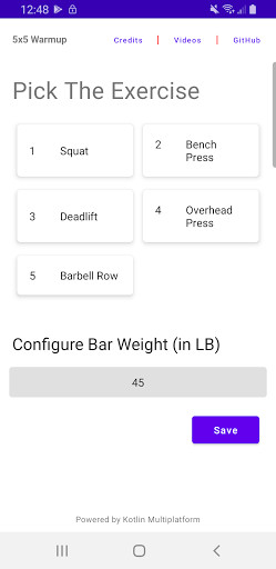 Run android online APK 5x5 Barbell Warmup from MyAndroid or emulate 5x5 Barbell Warmup using MyAndroid