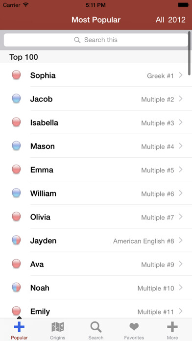Emulate iPhone app 60,000 Baby Names Pro using MyAndroid Emulate iPhone app 60,000 Baby Names Pro using MyAndroid