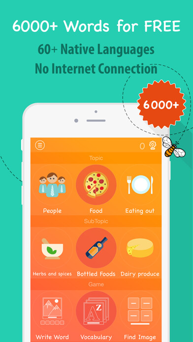 Emulate iPhone app 6000 Words - Learn Italian Language for Free using MyAndroid