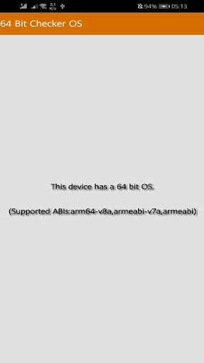 Run android online APK 64 bit checker OS from MyAndroid or emulate 64 bit checker OS using MyAndroid
