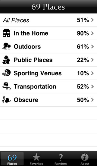 Emulate iPhone app 69 Places - Sex Locations & Fantasies using MyAndroid