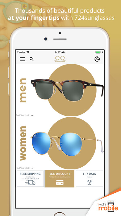 Emulate iPhone app 7/24 Sunglasses using MyAndroid