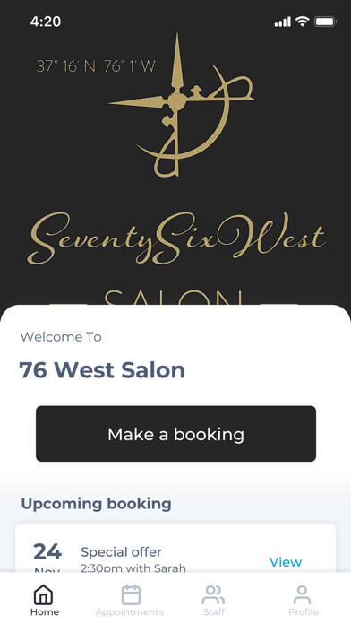 Emulate iPhone app 76 West Salon using MyAndroid Emulate iPhone app 76 West Salon using MyAndroid