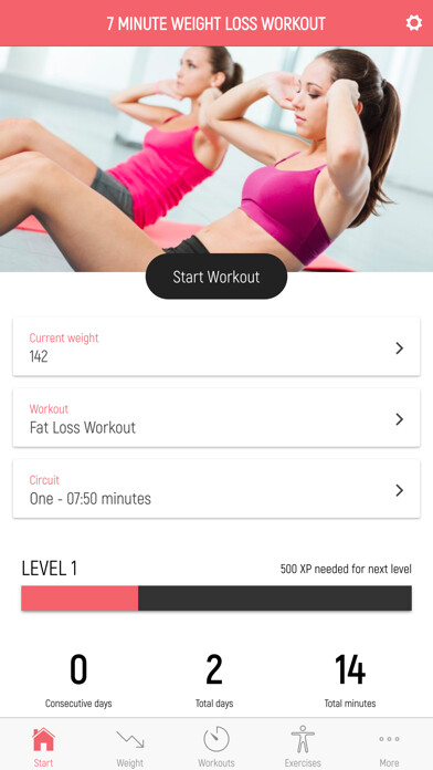 Emulate iPhone app 7 Minute Weight Loss Workout using MyAndroid