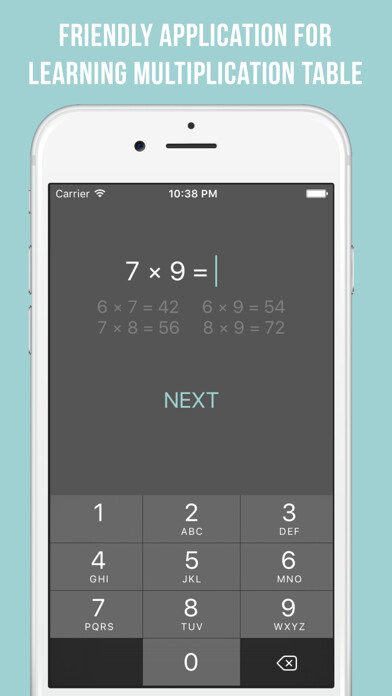 Emulate iPhone app 7 multiplied by 9 is 63 learn multiplication table using MyAndroid Emulate iPhone app 7 multiplied by 9 is 63 learn multiplication table using MyAndroid