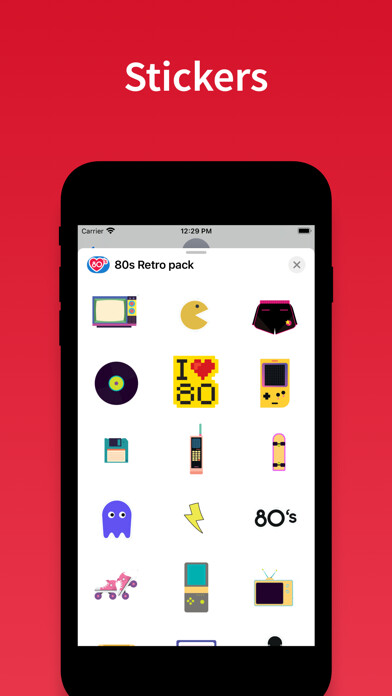 Emulate iPhone app 80s Retro stickers & emoji using MyAndroid Emulate iPhone app 80s Retro stickers & emoji using MyAndroid