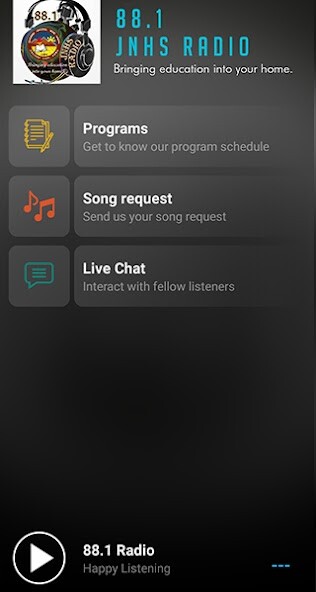 Run android online APK 88.1 JNHS Radio from MyAndroid or emulate 88.1 JNHS Radio using MyAndroid Run android online APK 88.1 JNHS Radio from MyAndroid or emulate 88.1 JNHS Radio using MyAndroid