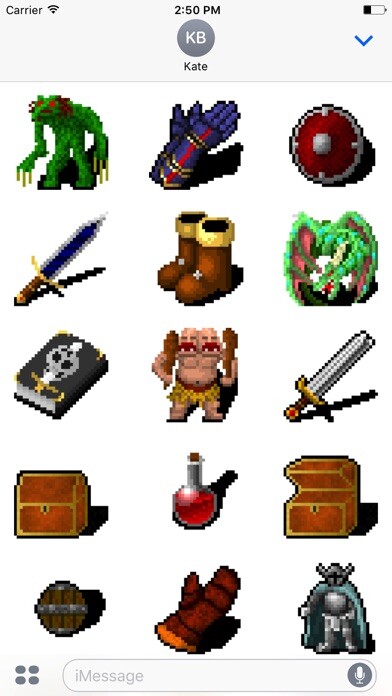 Emulate iPhone app 8-Bit RPG Stickers using MyAndroid Emulate iPhone app 8-Bit RPG Stickers using MyAndroid