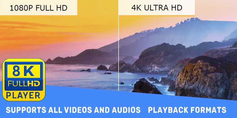 Emulate Android APK 8k Ultra Hd Video Player - 16K 32K UHD Video Play