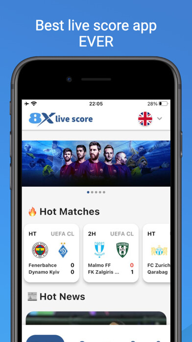 Emulate iPhone app 8XScore - live sports scores using MyAndroid Emulate iPhone app 8XScore - live sports scores using MyAndroid