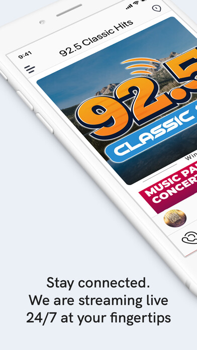 Emulate iPhone app 92.5 Classic Hits using MyAndroid