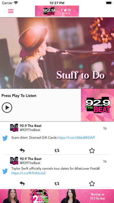 Emulate iPhone app 92.9 The Beat using MyAndroid Emulate iPhone app 92.9 The Beat using MyAndroid
