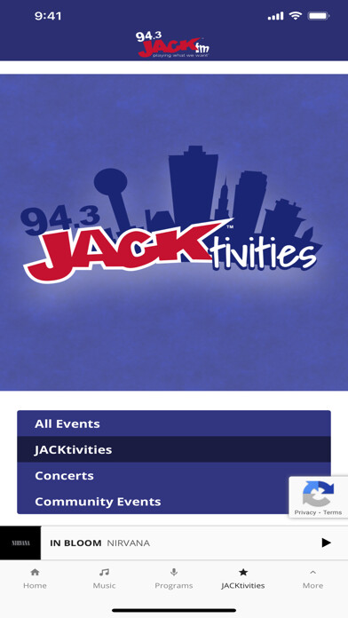 Emulate iPhone app 94.3 JACK-FM Knoxville using MyAndroid