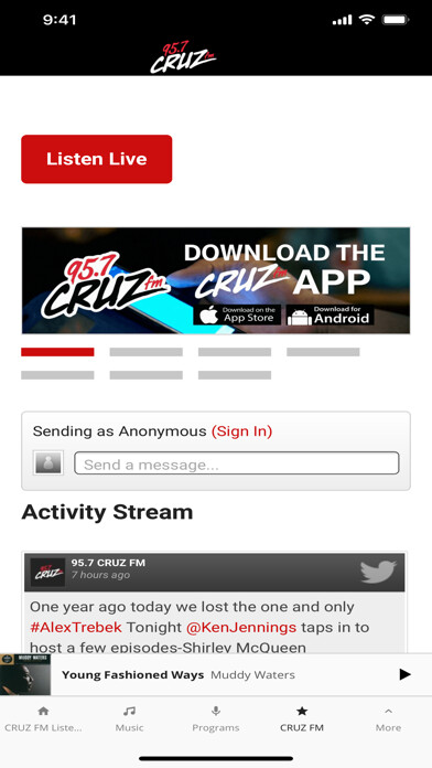 Emulate iPhone app 95.7 CRUZ FM using MyAndroid Emulate iPhone app 95.7 CRUZ FM using MyAndroid