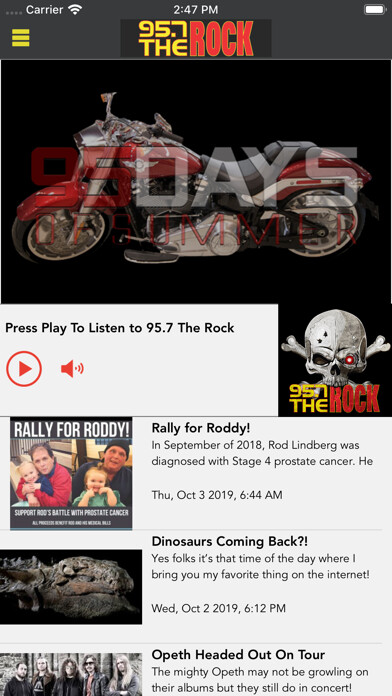 Emulate iPhone app 95.7 THE ROCK using MyAndroid