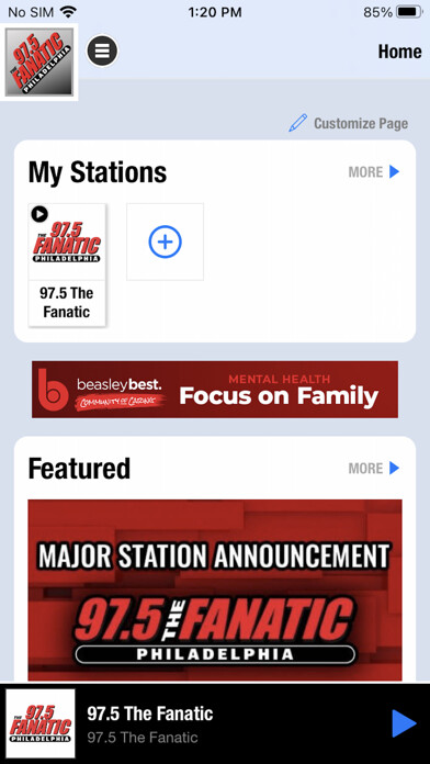 Emulate iPhone app 97.5 The Fanatic using MyAndroid Emulate iPhone app 97.5 The Fanatic using MyAndroid