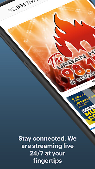 Emulate iPhone app 98.1FM The Urban Heat using MyAndroid