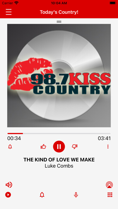 Emulate iPhone app 98.7 KISS Country using MyAndroid