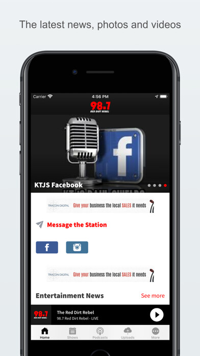 Emulate iPhone app 98.7 The Red Dirt Rebel using MyAndroid Emulate iPhone app 98.7 The Red Dirt Rebel using MyAndroid
