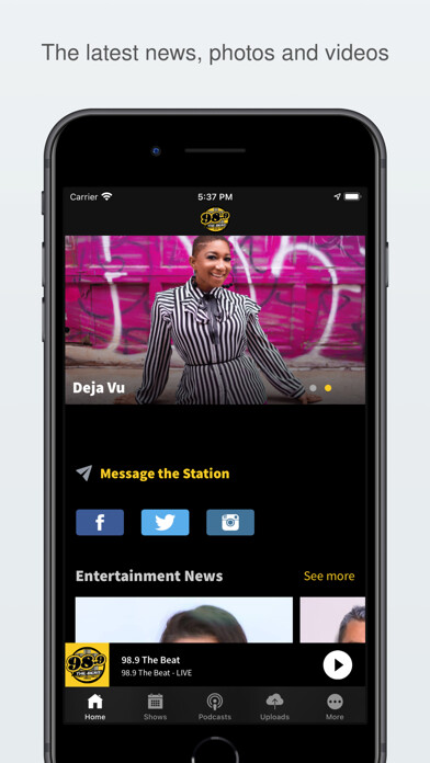 Emulate iPhone app 98.9 The Beat using MyAndroid Emulate iPhone app 98.9 The Beat using MyAndroid