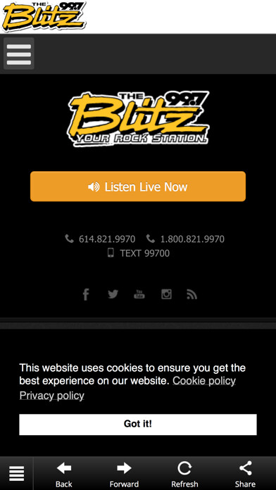 Emulate iPhone app 99.7 The Blitz WRKZ using MyAndroid Emulate iPhone app 99.7 The Blitz WRKZ using MyAndroid