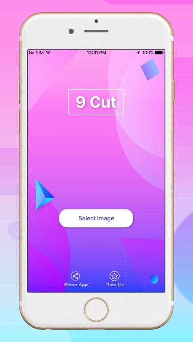 Emulate iPhone app 9 Cut Photos For Instagram using MyAndroid