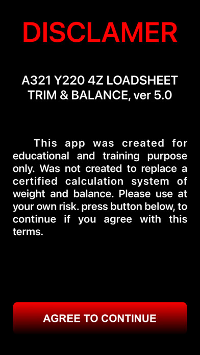Emulate iPhone app A321 LOADSHEET T&B 220 4z PAX using MyAndroid