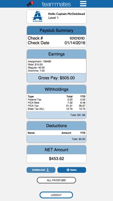 Emulate iPhone app A3 Solutions Teammates using MyAndroid