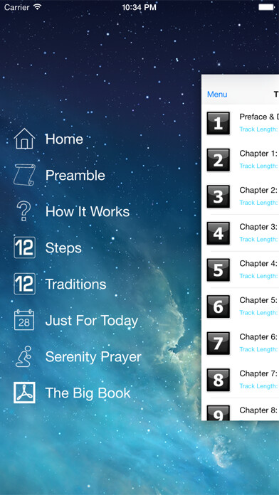 Emulate iPhone app AA Big Book of Alcoholics Anonymous using MyAndroid
